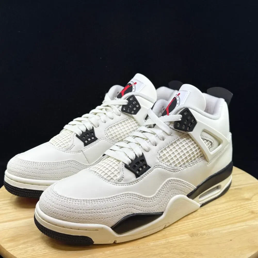 Nike Air Jordan 4 Retro OG Shoes Sail Black University Red IM4002-100 Men 11